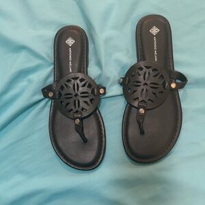 Never worn  Antonio Melanie  Black Leather Sandals